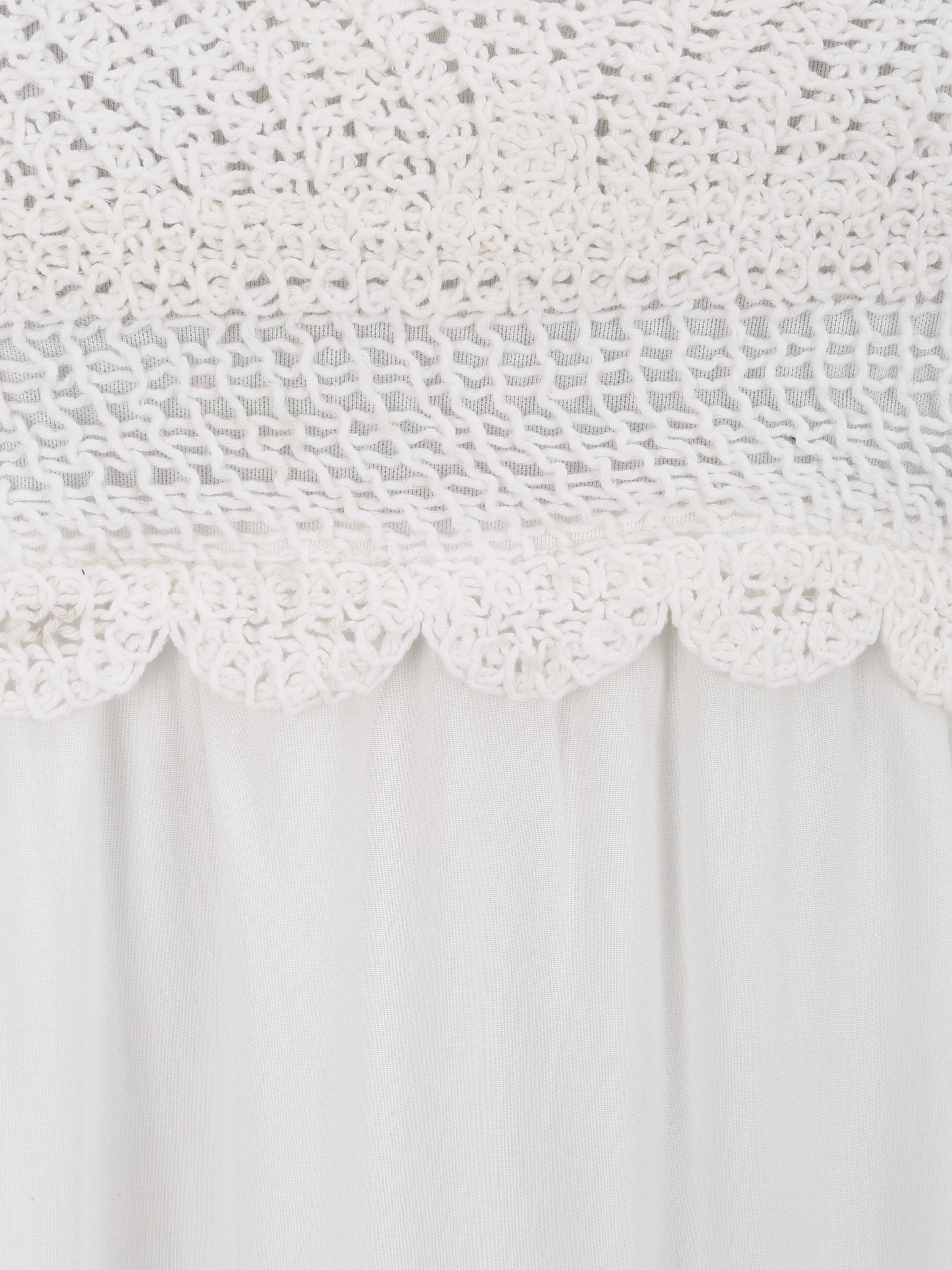 Robe à col V à détail crochet - Blanc - Image 3