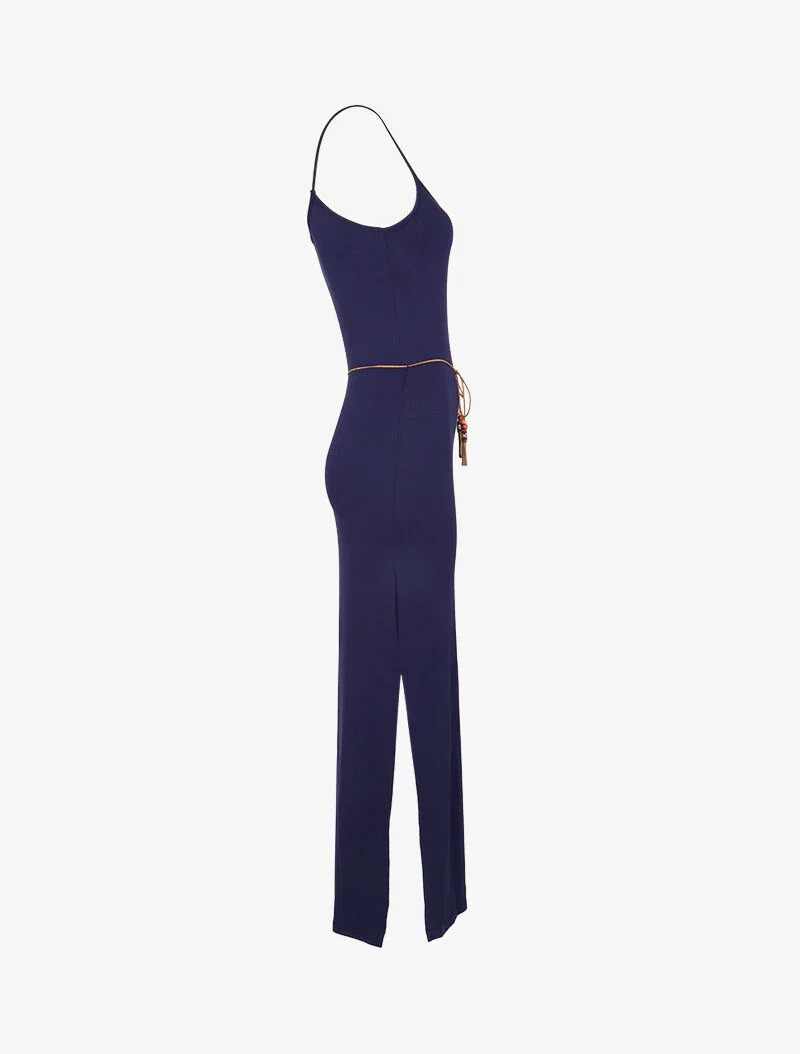 Robe à côtés fendus - marine - Image 3