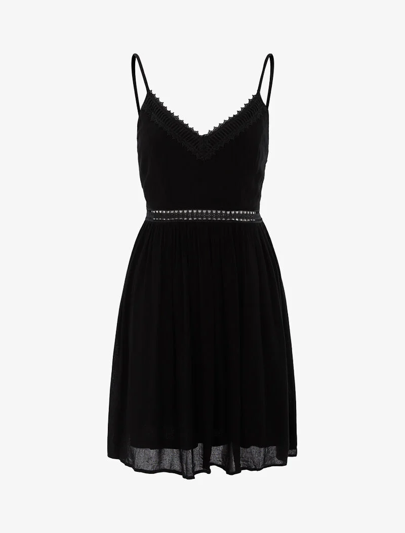 Robe à détails crochet - noir