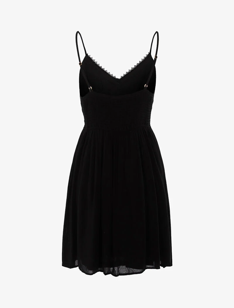 Robe à détails crochet - noir - Image 2