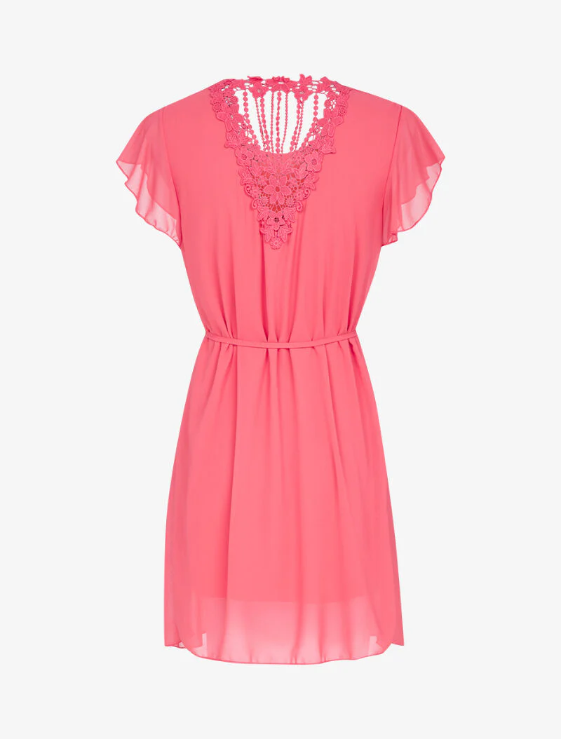 Robe à dos en crochet stylisé - corail - Image 2
