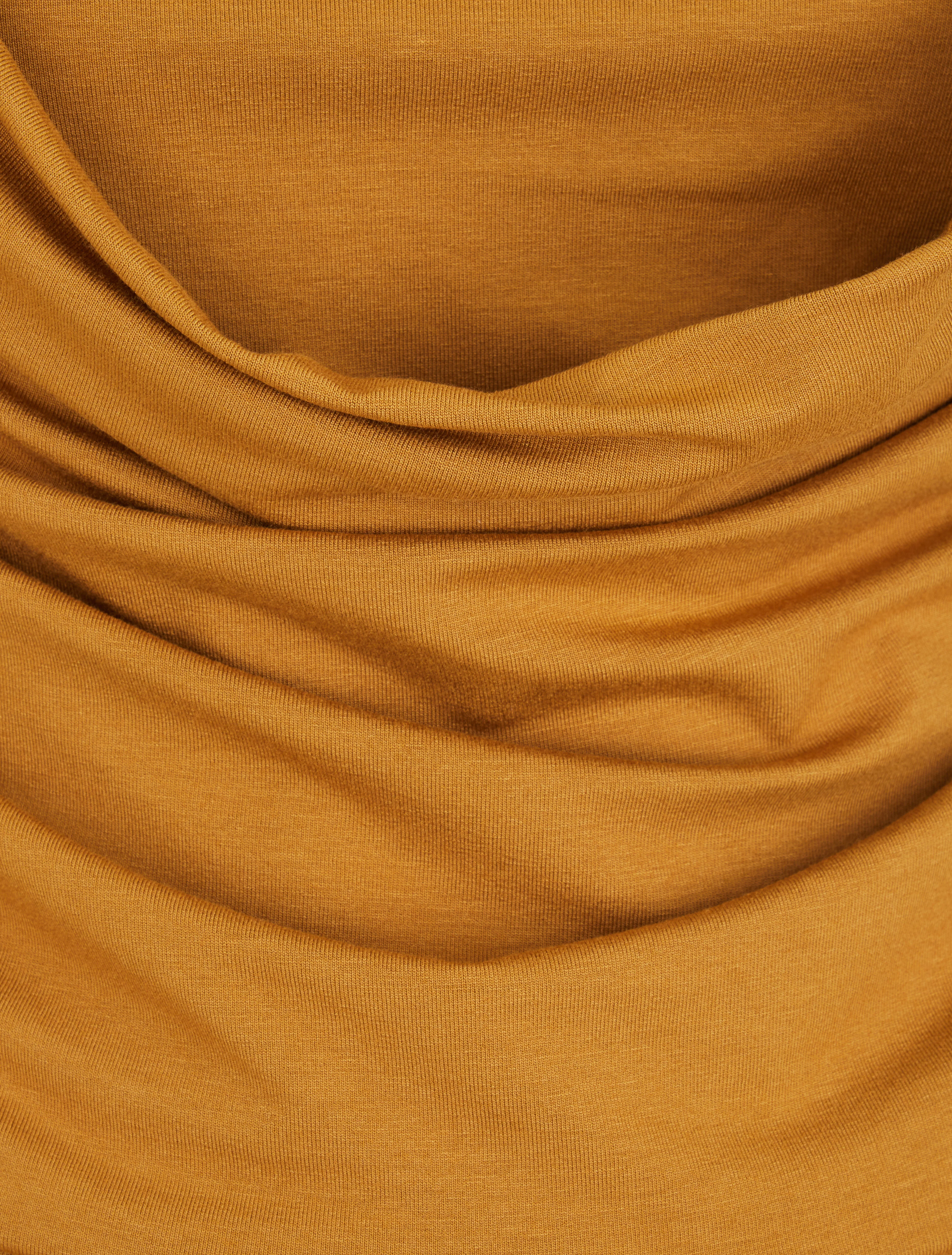 Robe à dos nu et col bénitier - Moutarde - Image 3