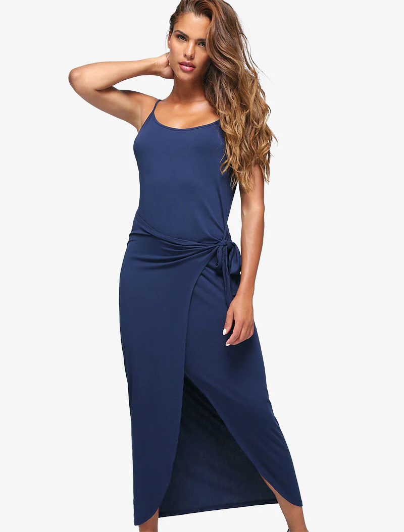 Robe à effet portefeuille - marine