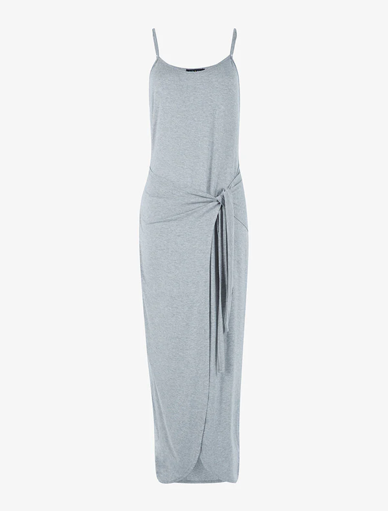 Robe à effet portefeuille - gris clair