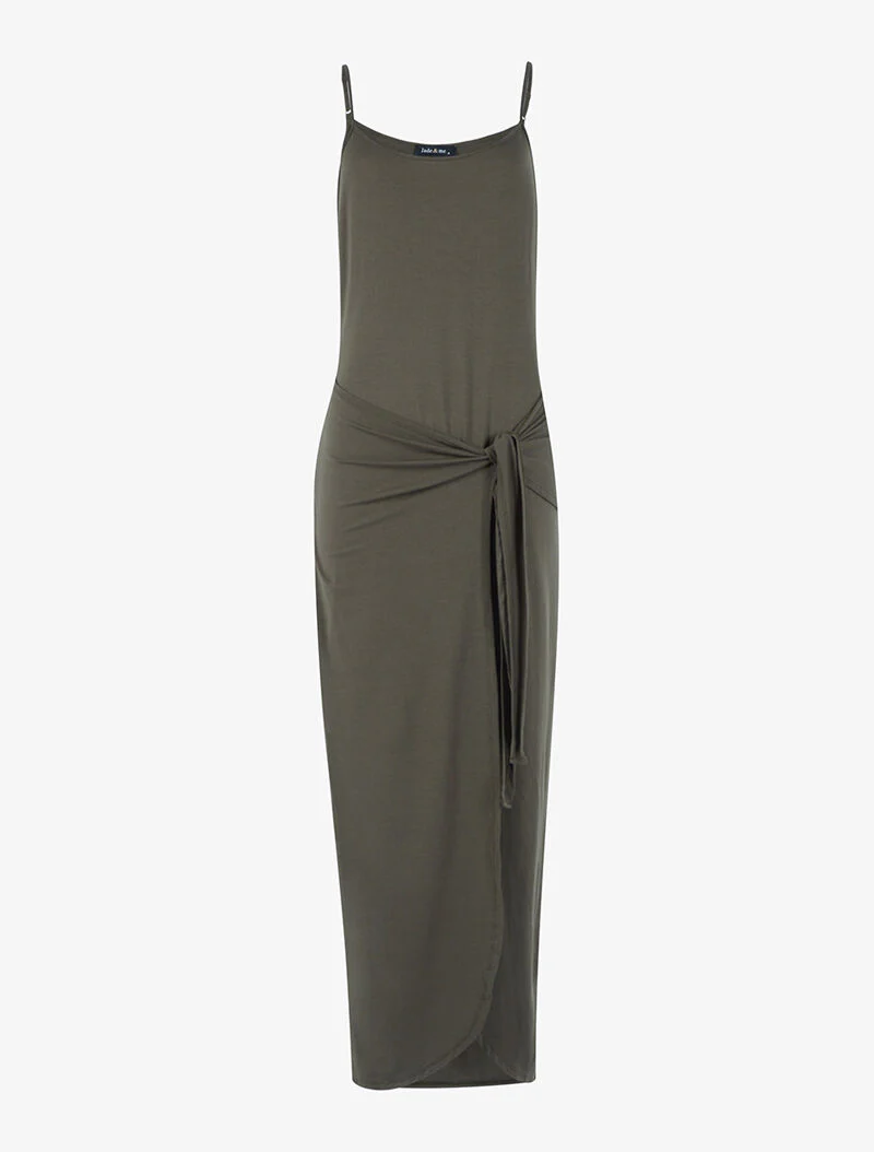 Robe à effet portefeuille - kaki