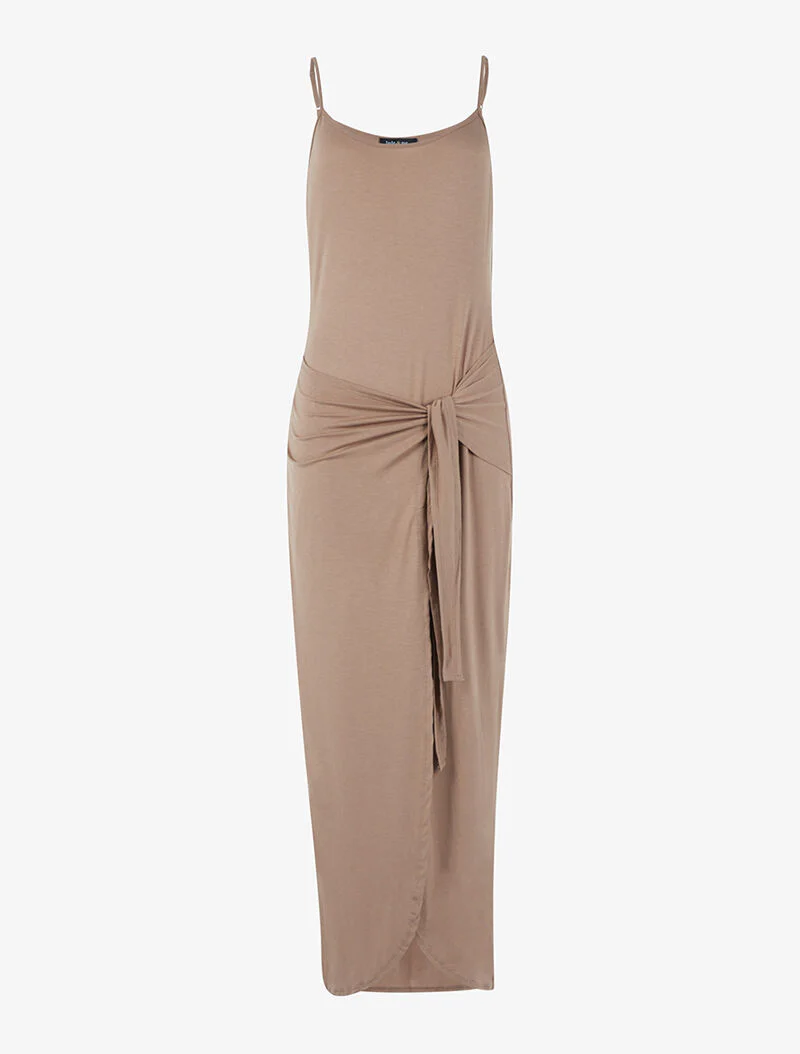 Robe à effet portefeuille - taupe