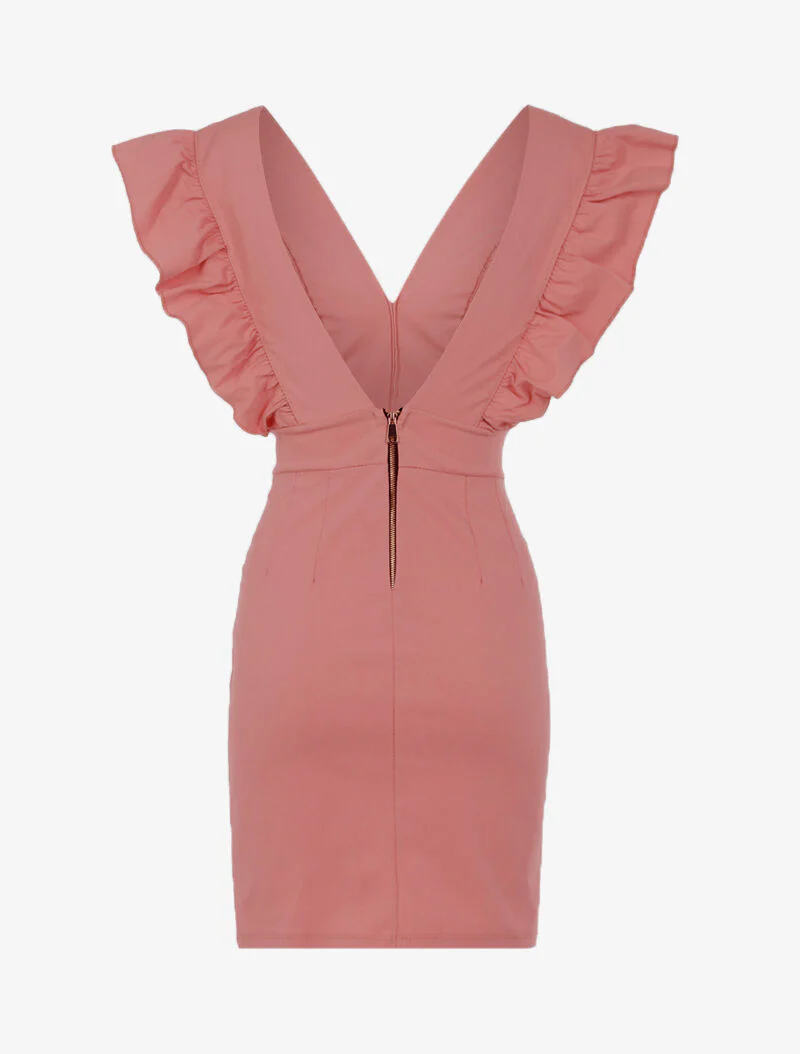 Robe à emmanchures volantées - rose - Image 2