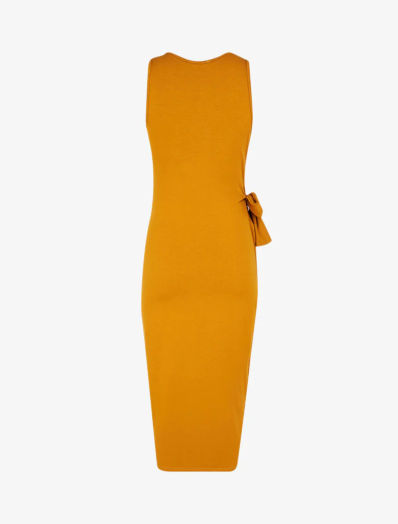 Robe à empiècements à nouer - jaune - Image 2