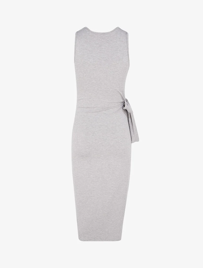 Robe à empiècements à nouer - gris clair - Image 2