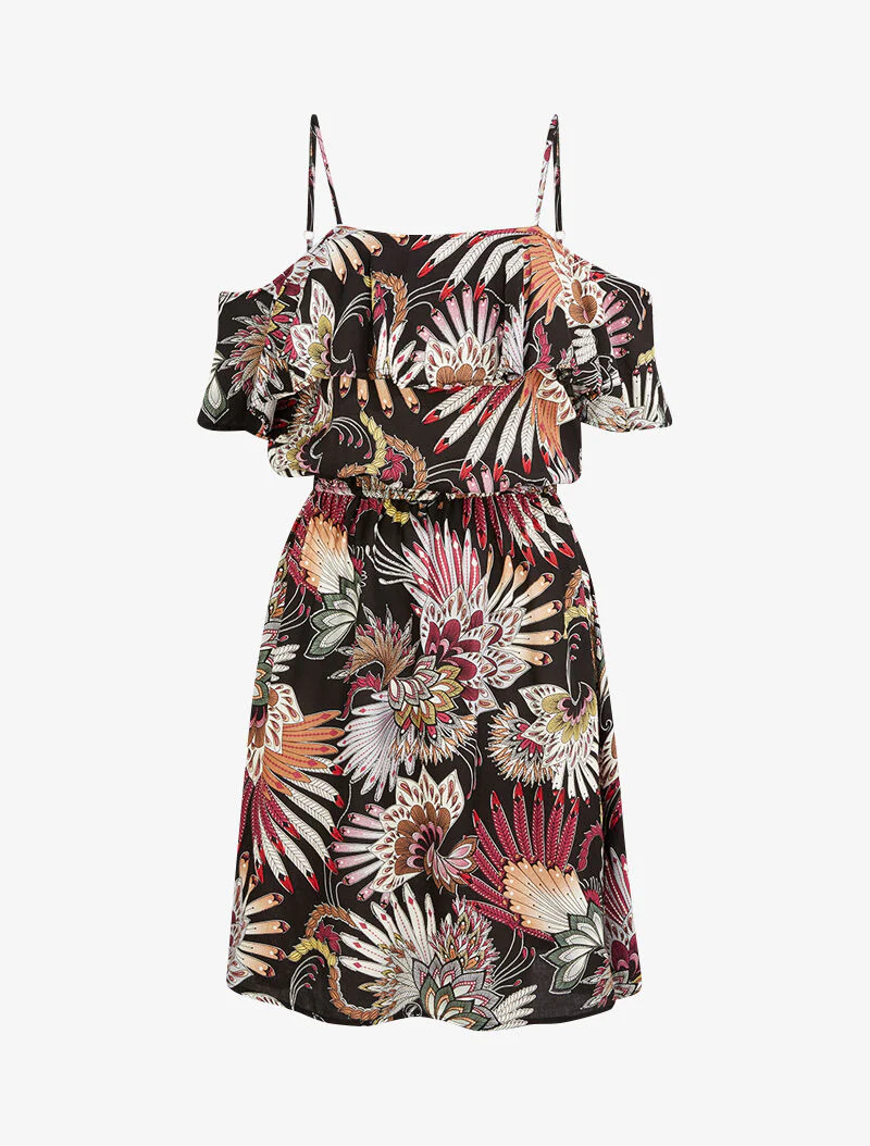 Robe à épaules dénudées - noir - Image 2