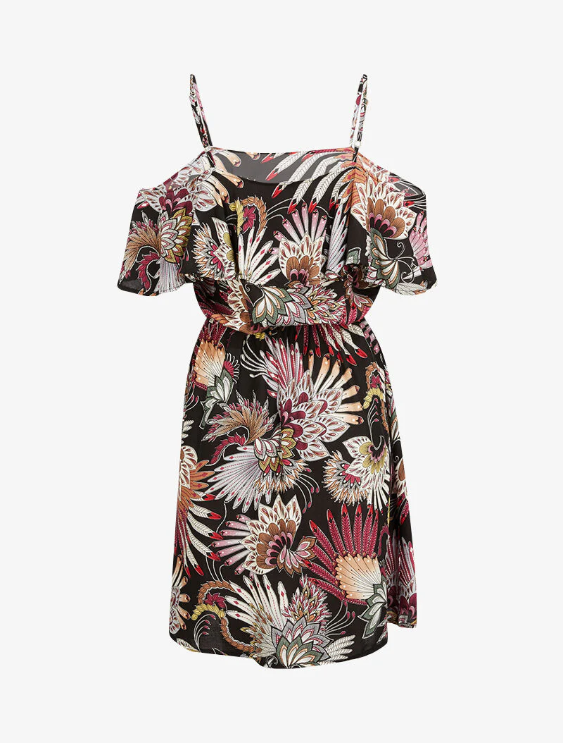 Robe à épaules dénudées - noir - Image 3