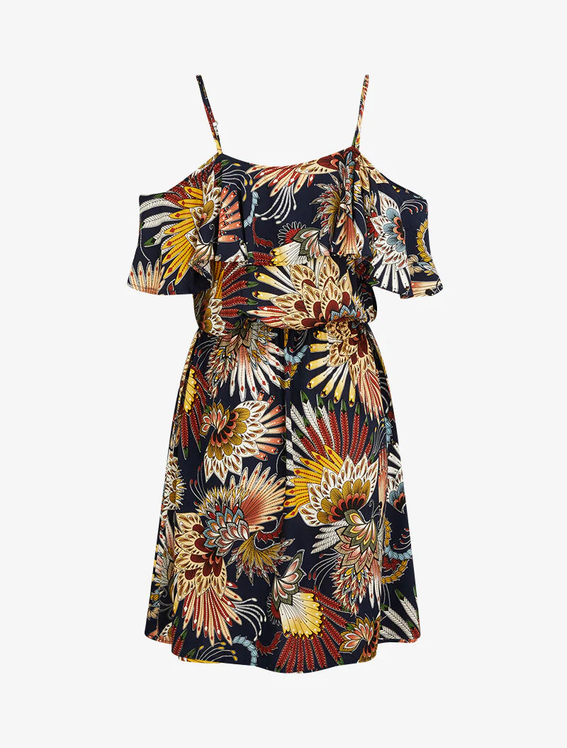 Robe à épaules dénudées - marine - Image 3