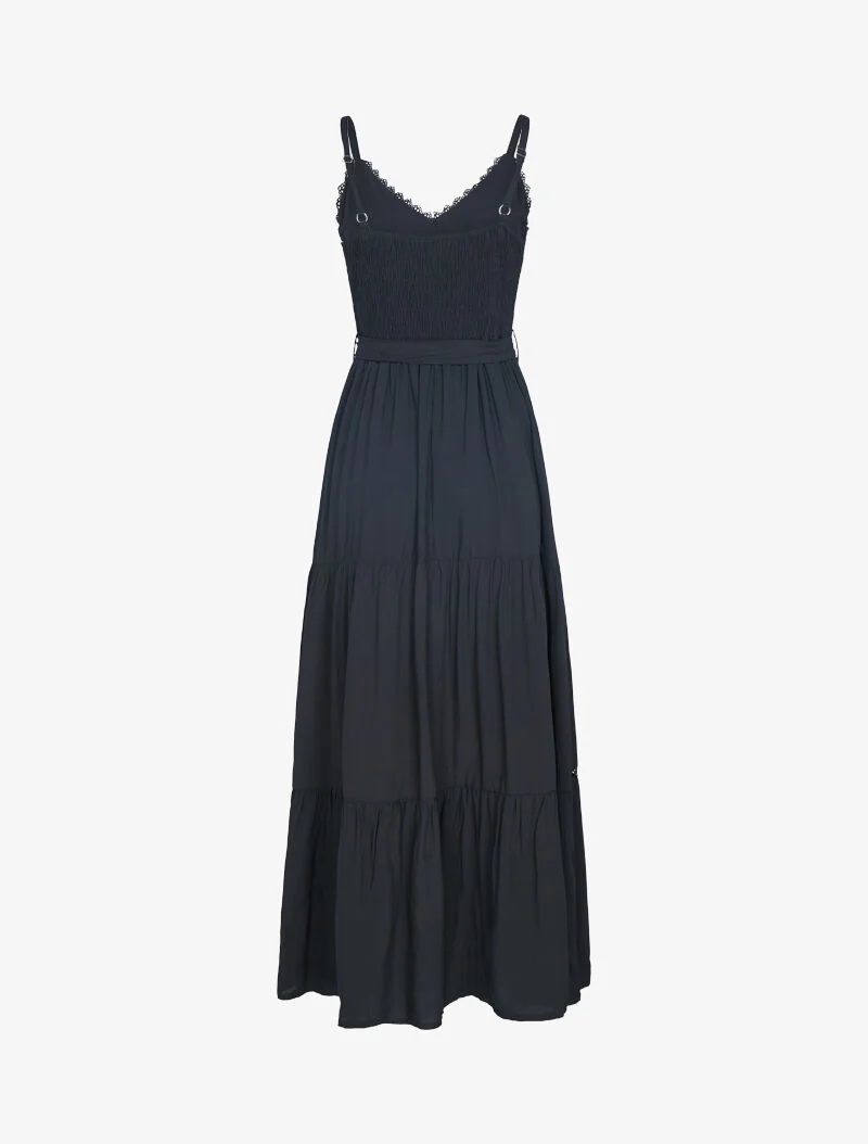Robe à fines bretelles et crochet - noir - Image 2
