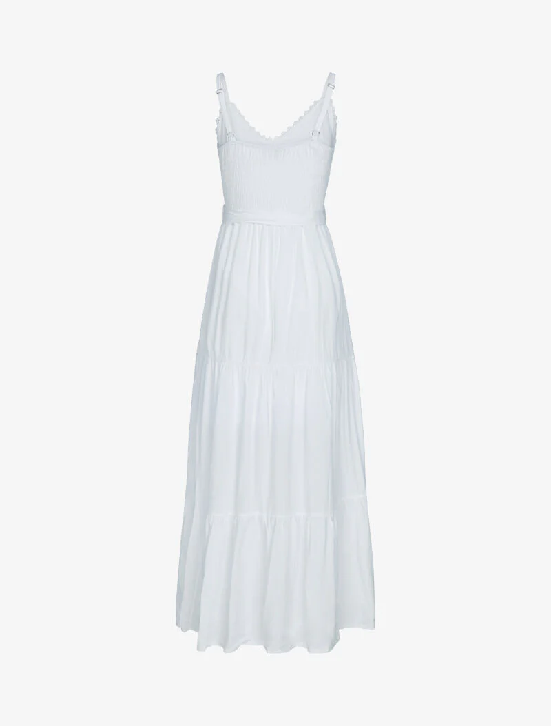 Robe à fines bretelles et crochet - blanc - Image 2