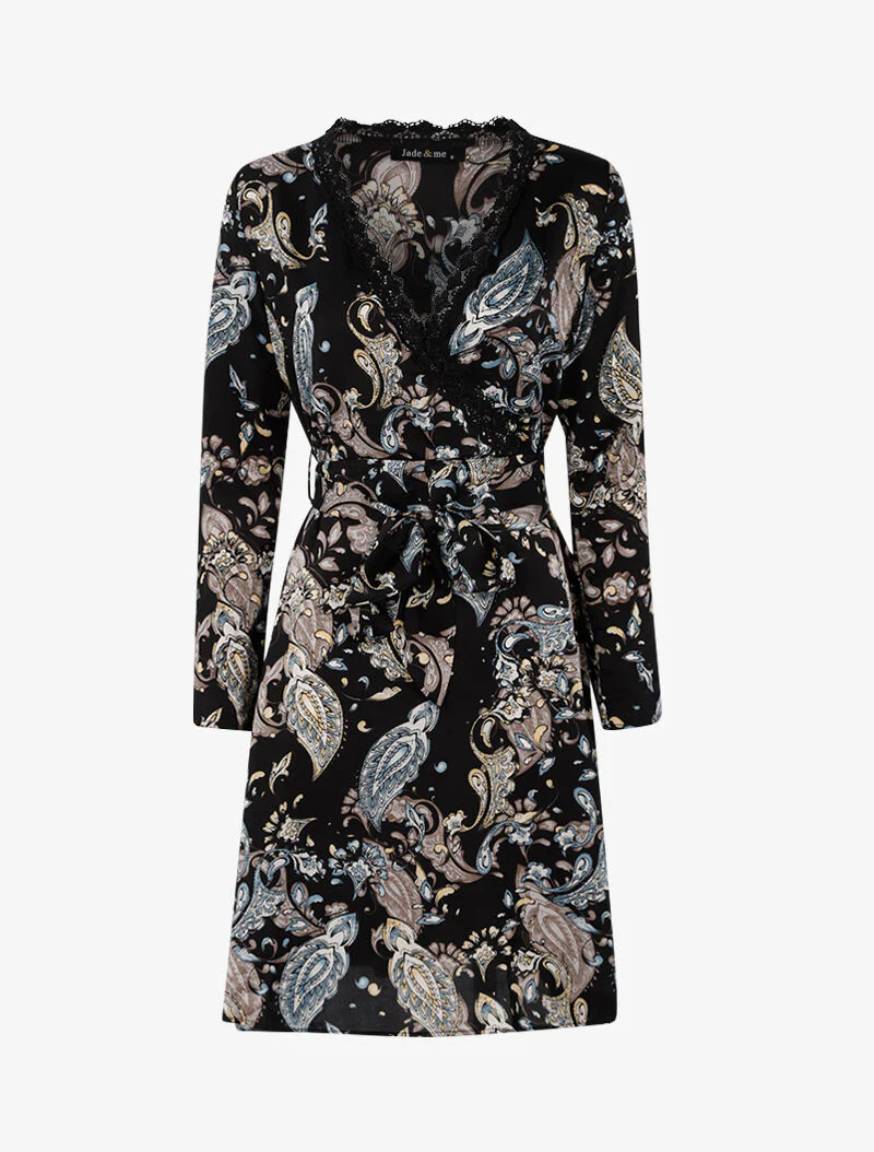 Robe à imprimé cachemire - noir