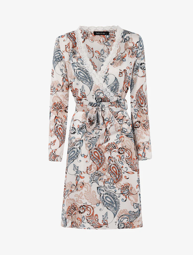 Robe à imprimé cachemire - ecru