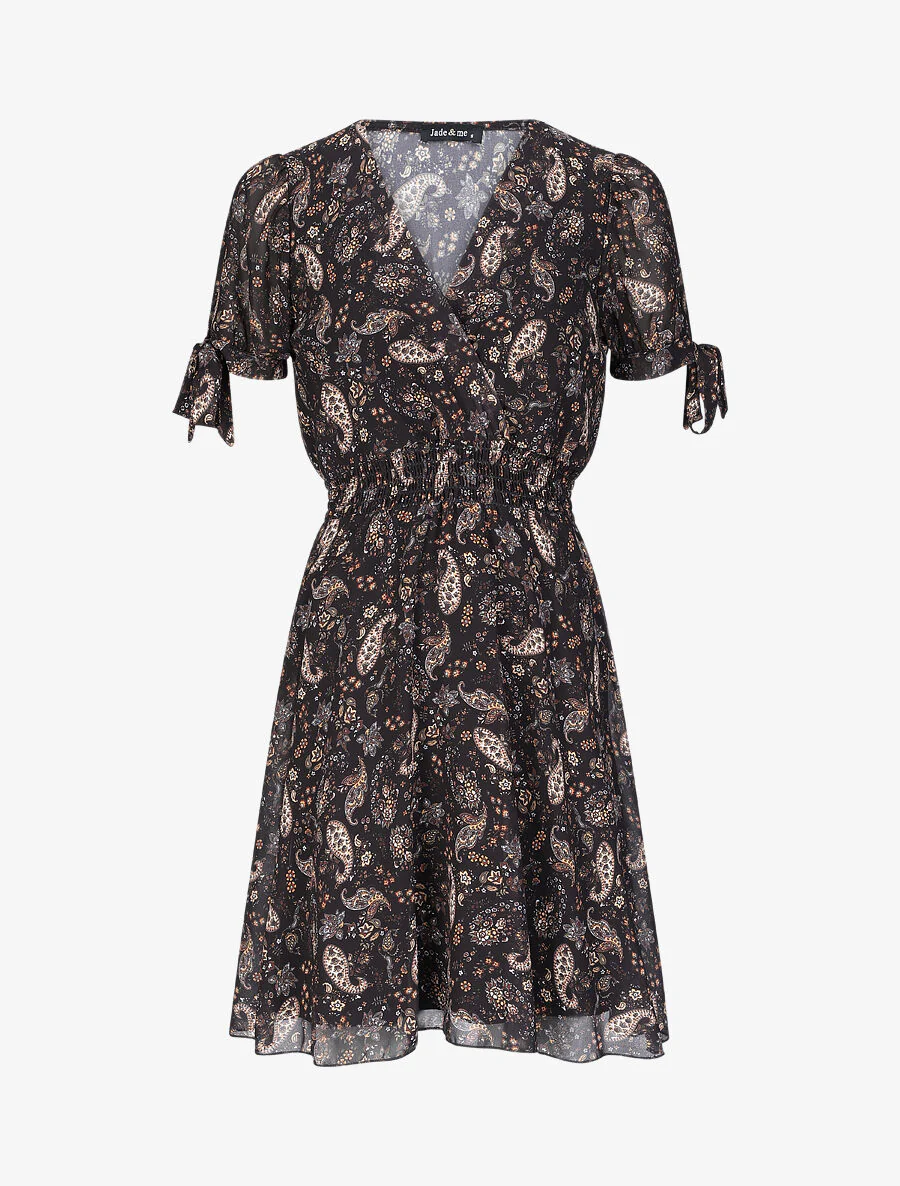 Robe à imprimé cachemire - Noir