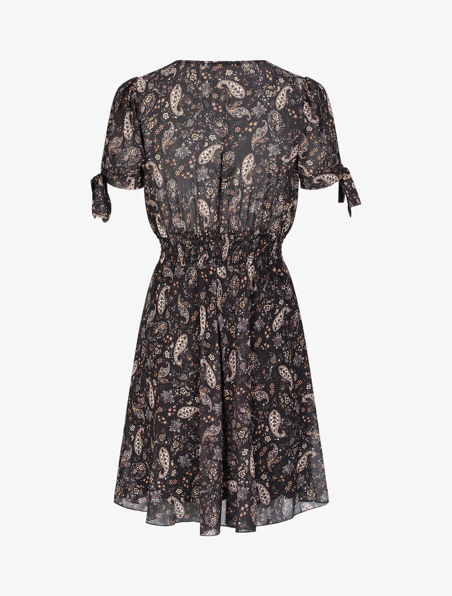 Robe à imprimé cachemire - Noir - Image 2