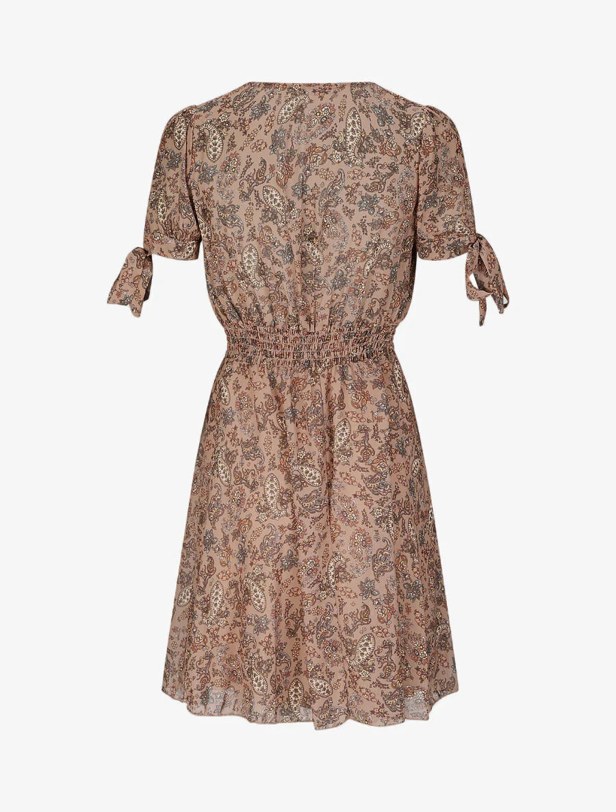 Robe à imprimé cachemire - Camel - Image 2
