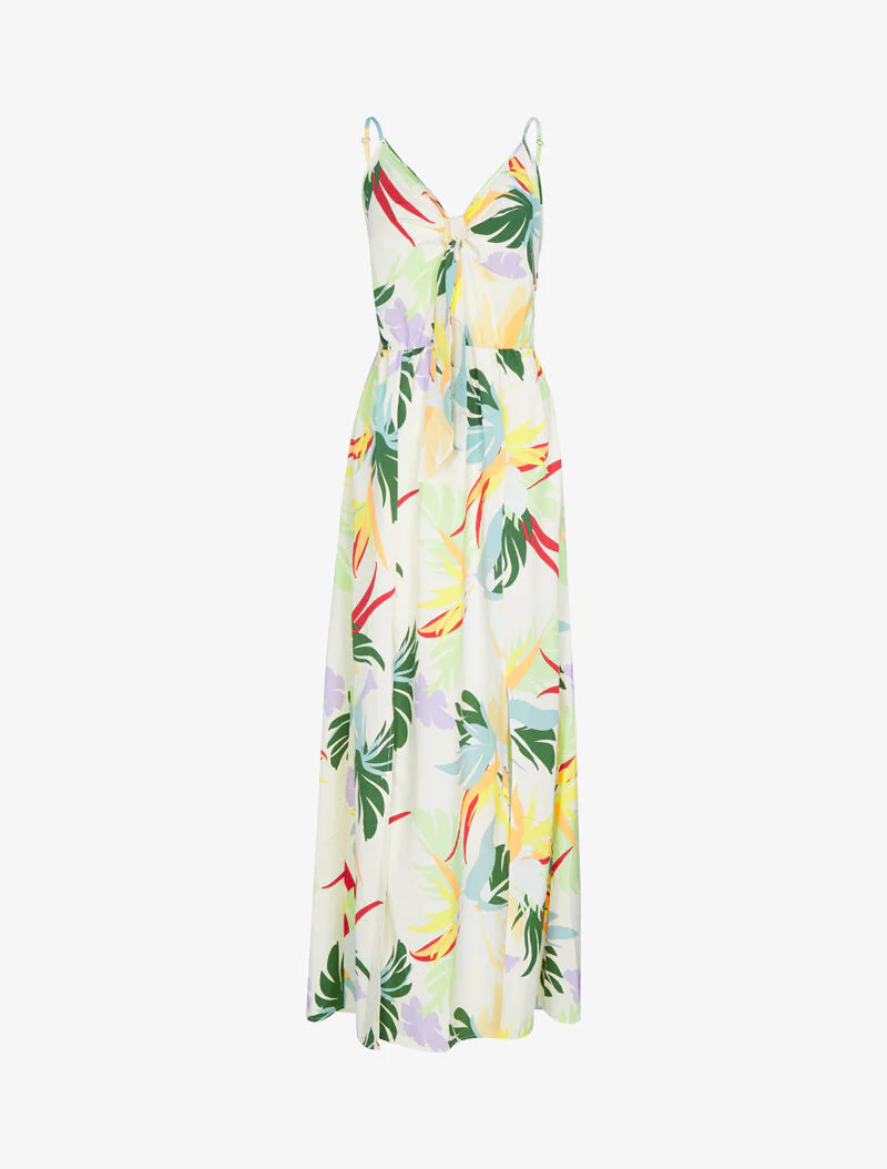 Robe à imprimé fleurs d'été - ecru
