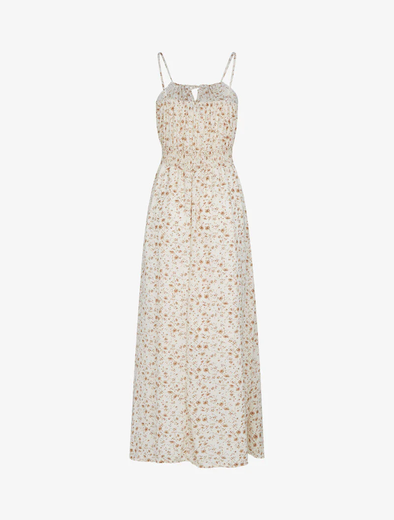 Robe à imprimé floral et crochet - beige - Image 2