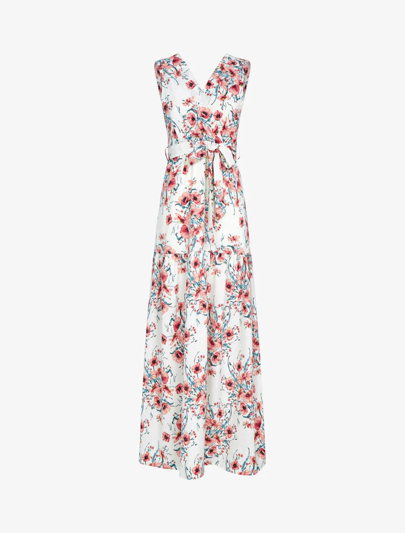 Robe à imprimé floral - ecru