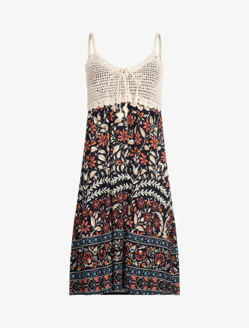 Robe à imprimé floral graphique - bleu nuit