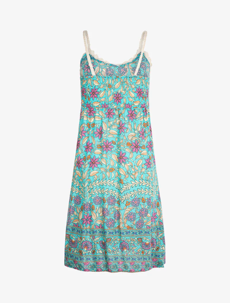 Robe à imprimé floral graphique - turquoise - Image 2