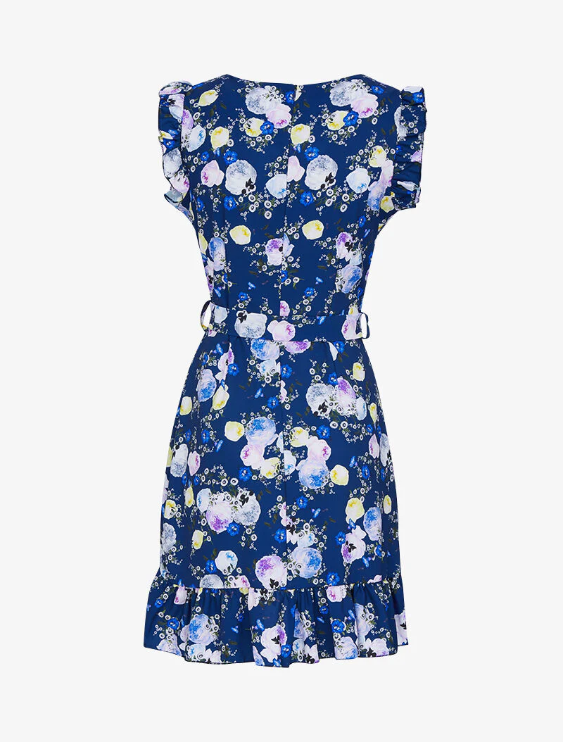 Robe à imprimé floral graphique - marine - Image 3