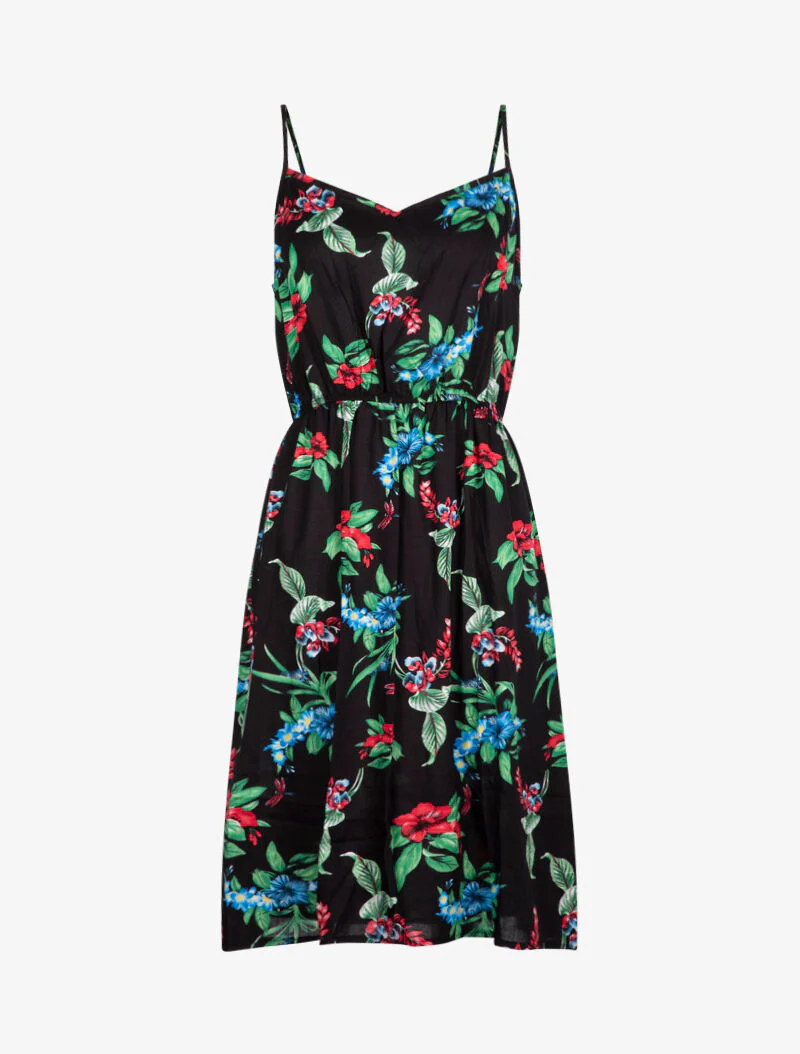 Robe à imprimé printanier - noir - Image 2