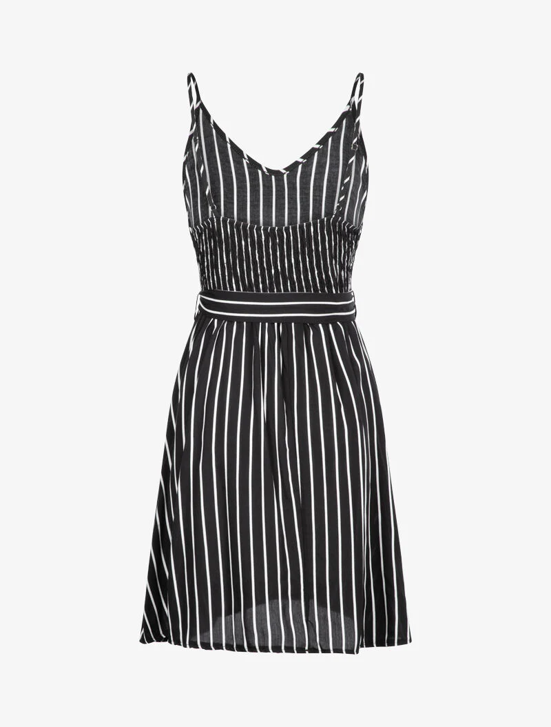 Robe à imprimé rayures - noir - Image 2