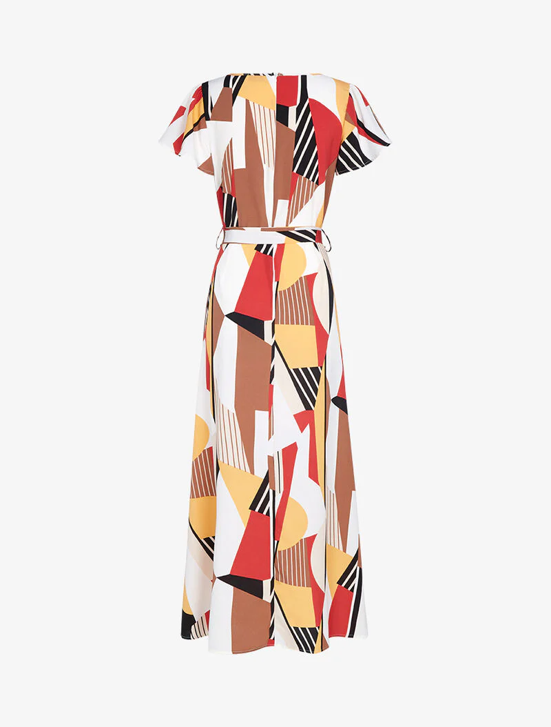 Robe à imprimés graphiques - ecru - Image 2