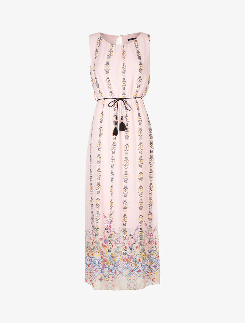 Robe à imprimés style baroque - rose