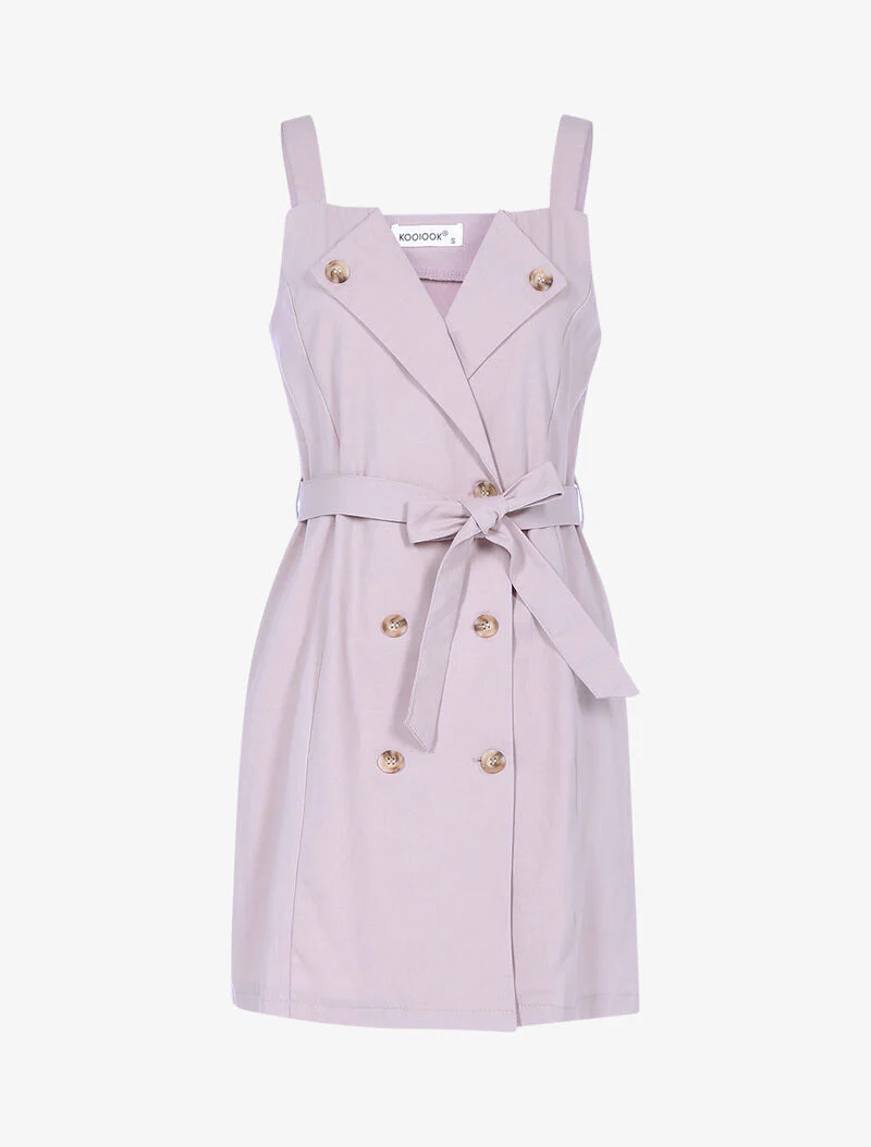 Robe à rabats boutonnés - rose parme