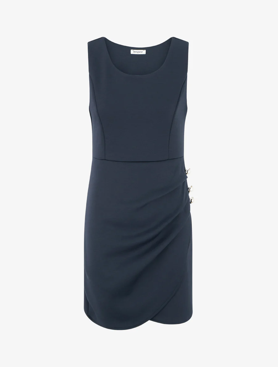 Robe ajustée à boutons décoratifs - Marine