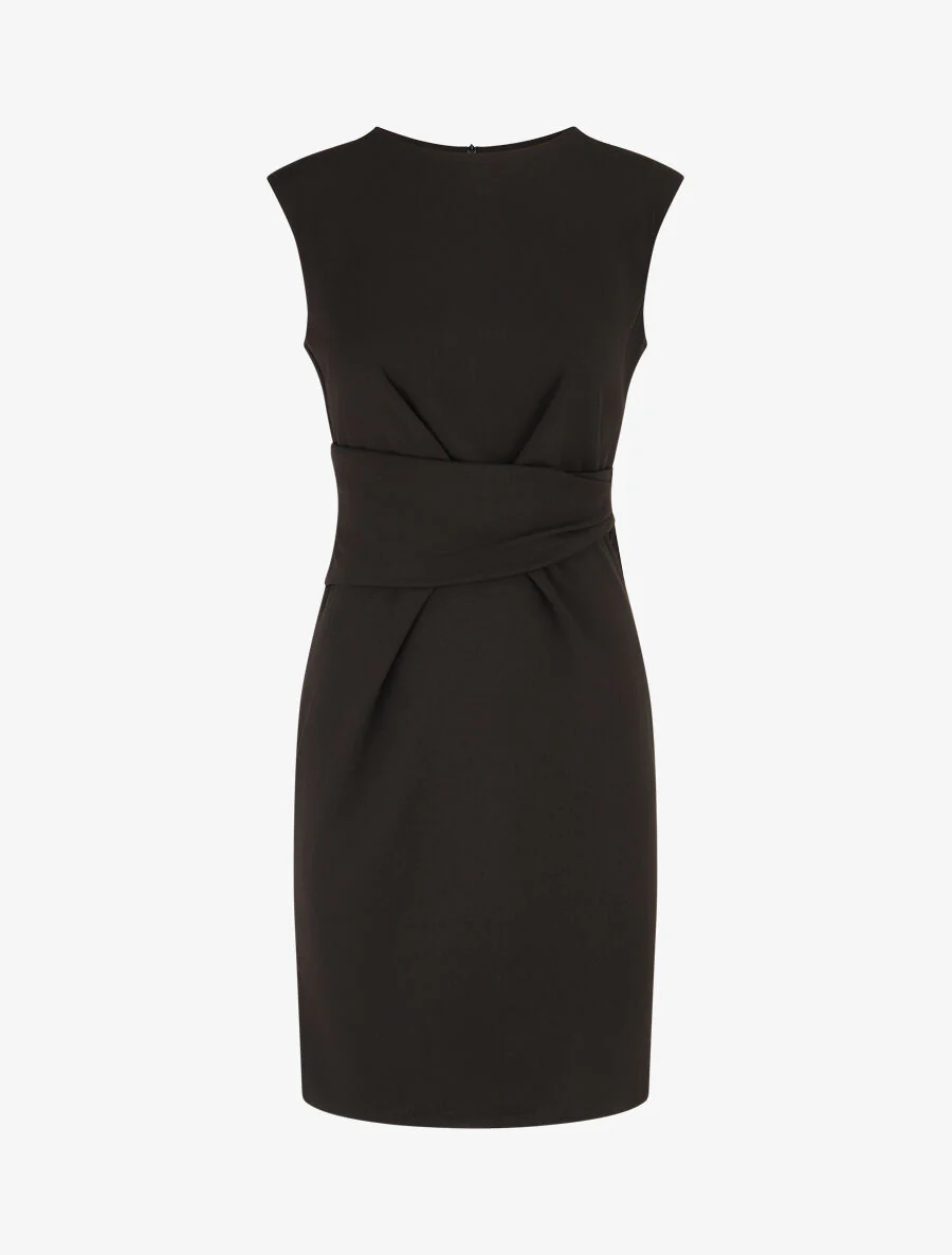 Robe ajustée à pans plissé - Noir