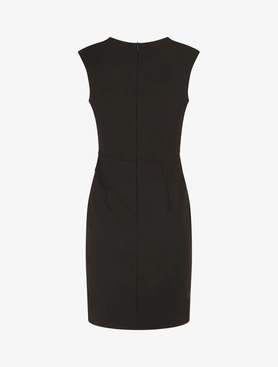 Robe ajustée à pans plissé - Noir - Image 2