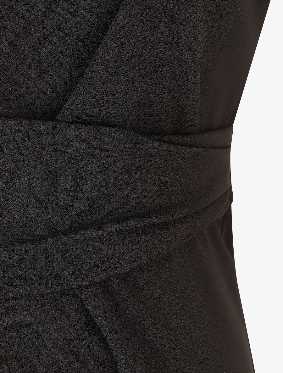 Robe ajustée à pans plissé - Noir - Image 3