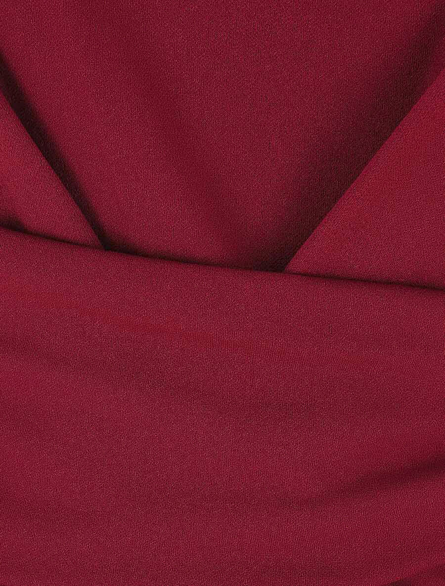 Robe ajustée à pans plissé - Bordeaux - Image 3