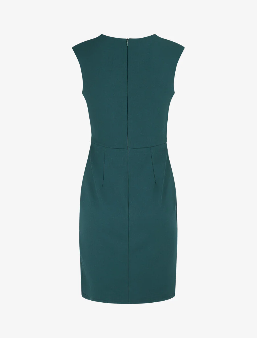 Robe ajustée à pans plissé - Vert - Image 2