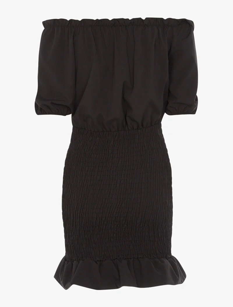 Robe ajustée à volants - noir - Image 2