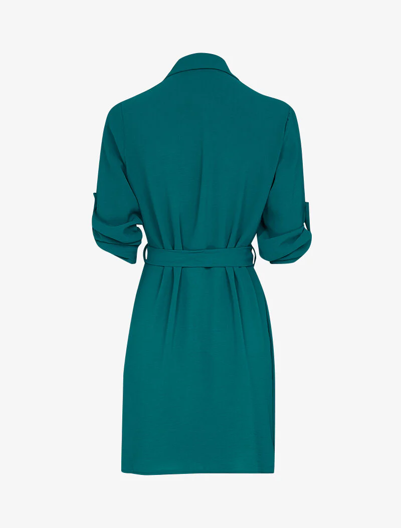 Robe ample style chemise - bleu canard - Image 2