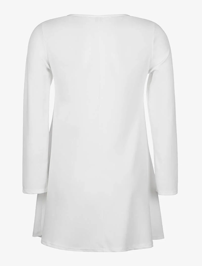 Robe ample trapèze - blanc - Image 2