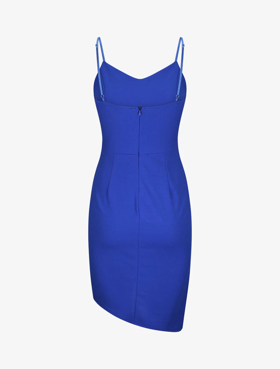Robe asymétrique à fines bretelles - Bleu roi - Image 2