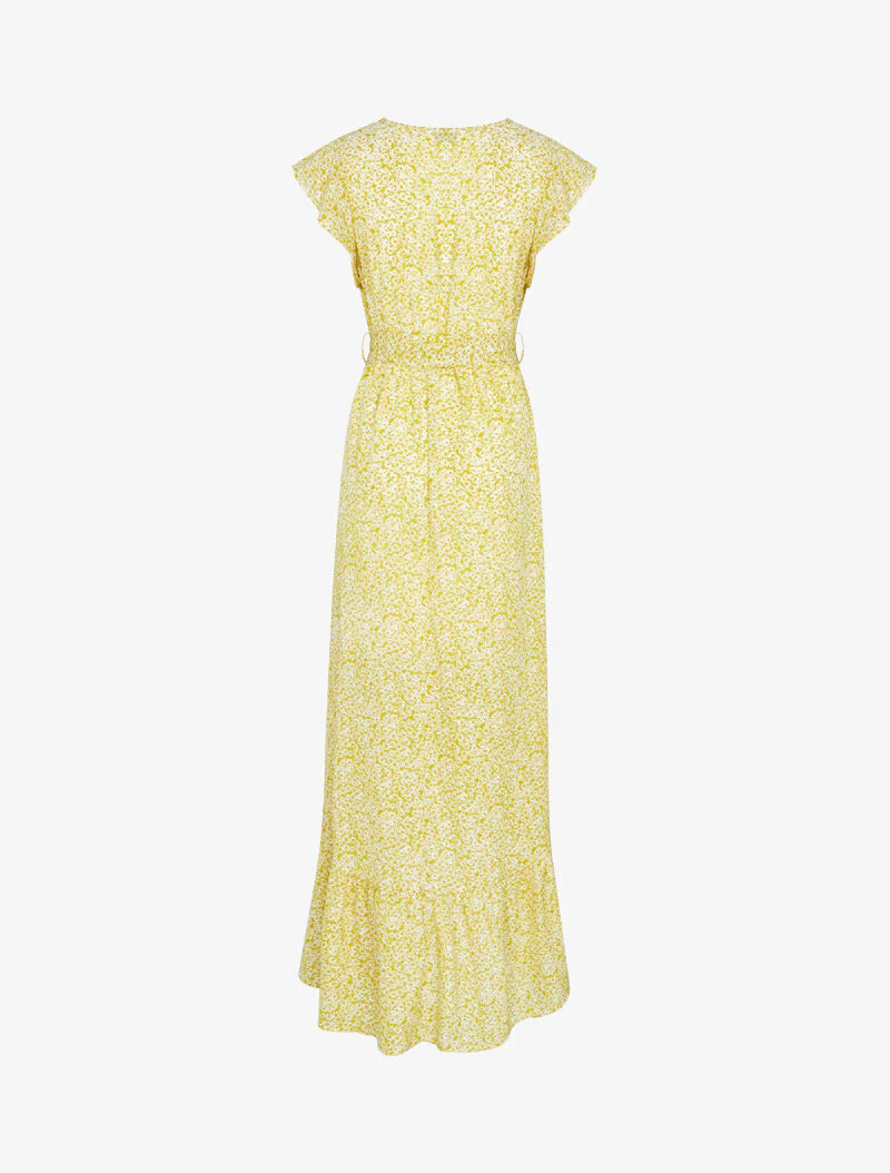 Robe asymétrique à imprimé petites fleurs - jaune - Image 2