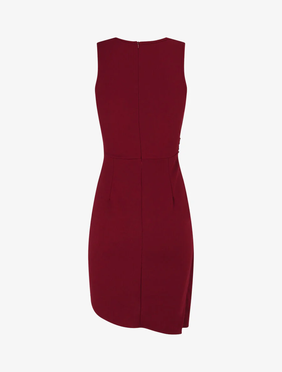 Robe asymétrique à taille en sequins - Lie de vin - Image 2