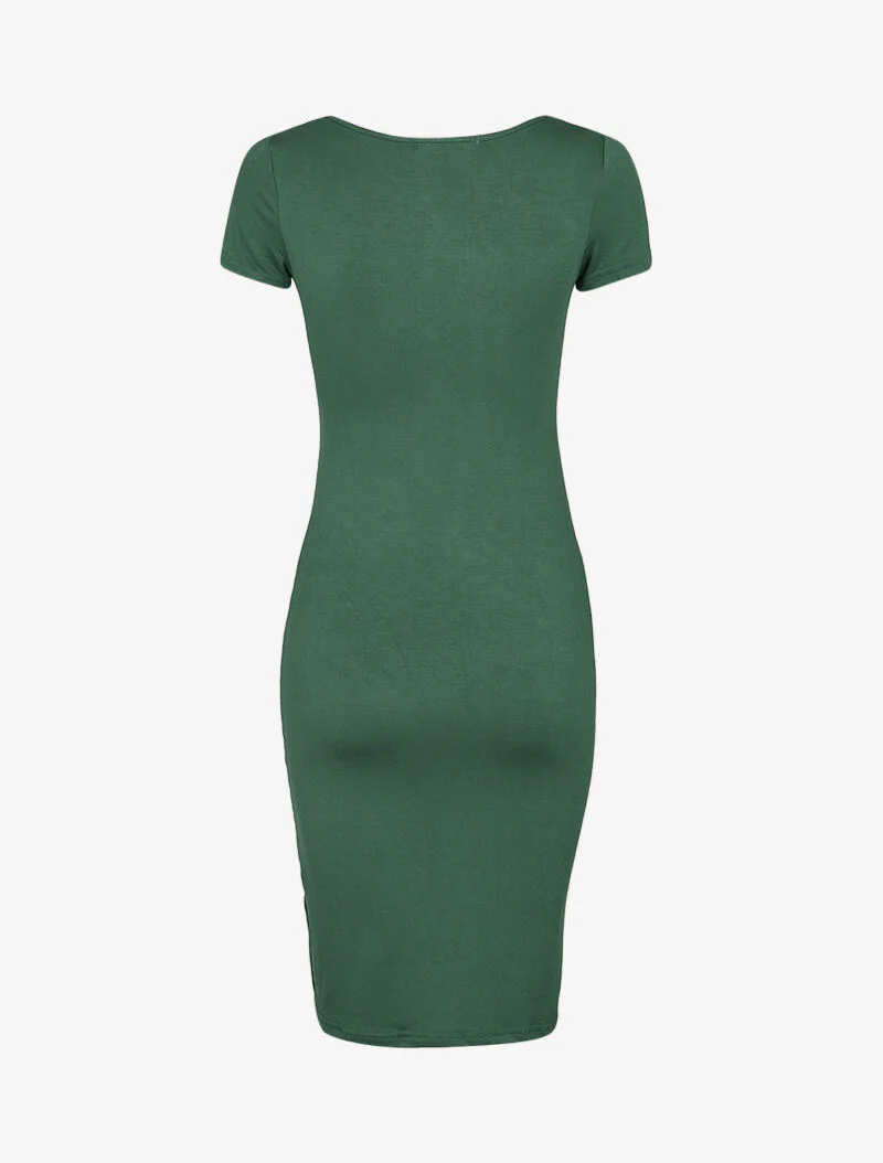 Robe basique à manches courtes - vert - Image 2