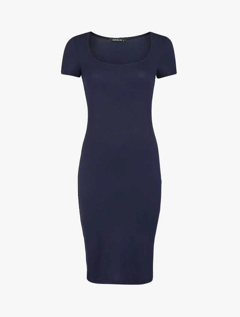 Robe basique à manches courtes - marine