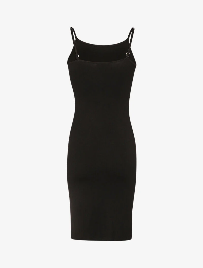 Robe basique unie - noir - Image 2