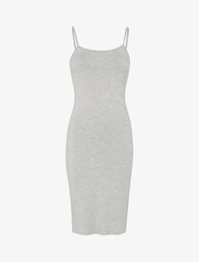 Robe basique unie - gris clair chiné